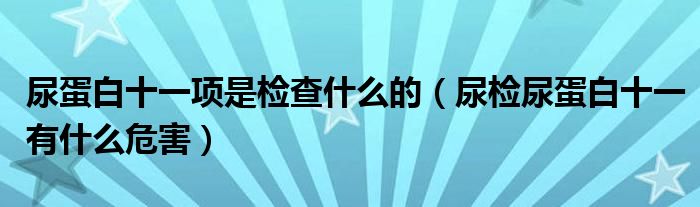 尿蛋白十一項是檢查什么的（尿檢尿蛋白十一有什么危害）