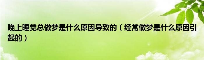 晚上睡覺總做夢是什么原因?qū)е碌模ń?jīng)常做夢是什么原因引起的）